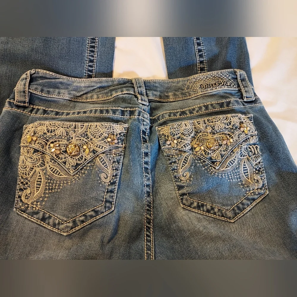 Miss Me Mid-rise Slim Boot Jeans with Intricate Embroidery And Beading - Picture 10 of 10